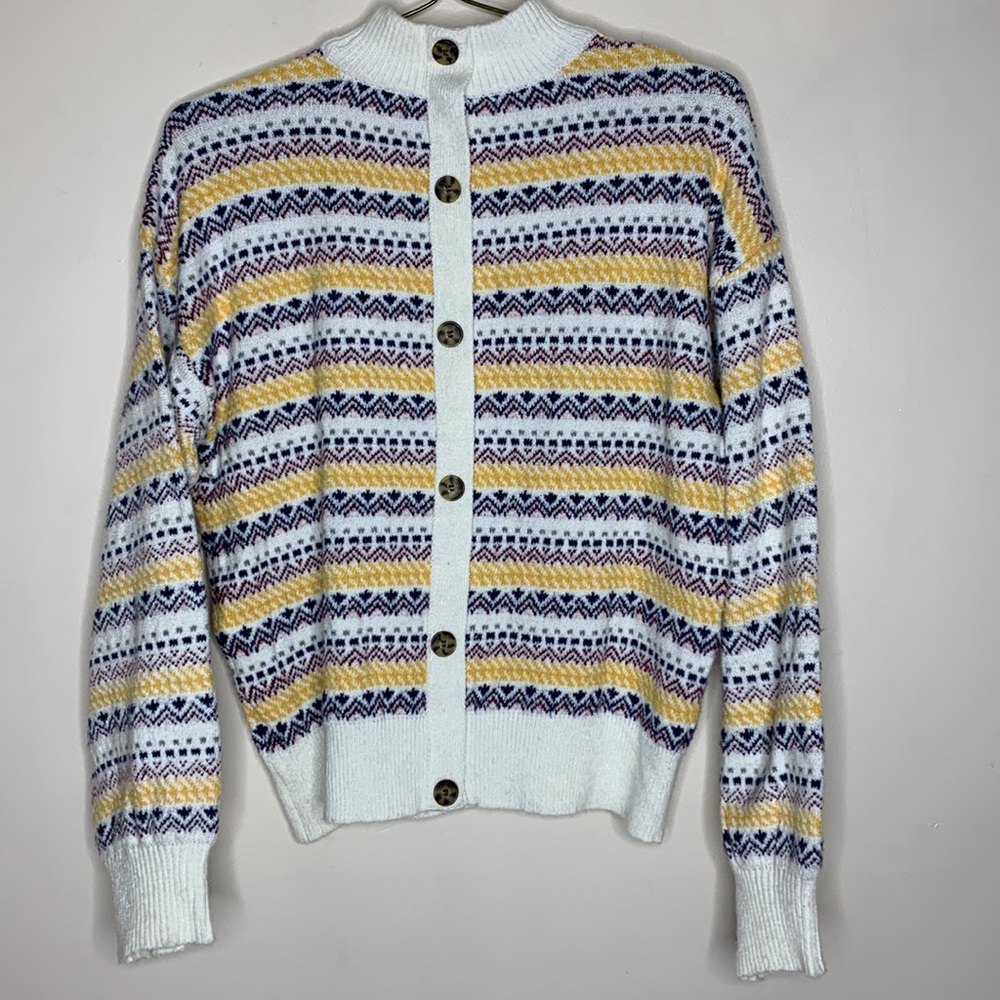 ST John’s Bay | High Neck Button Back Multi Colored Sweater NWT Fall Fashion MED